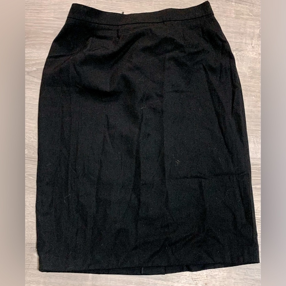 Escada Black Wool Pencil Skirt Size 44